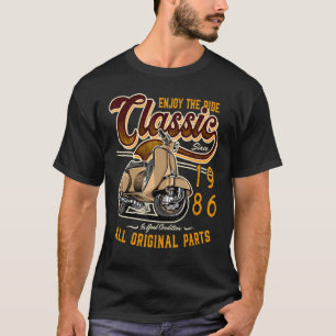Camiseta Moto clássico piloto de scooter aniversário 1986