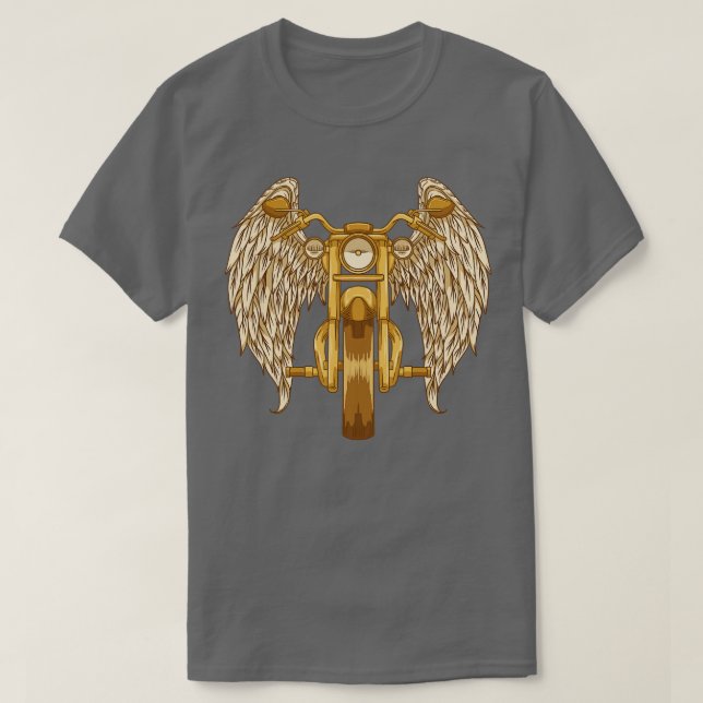 Camiseta Moto com asas de anjo (Frente do Design)