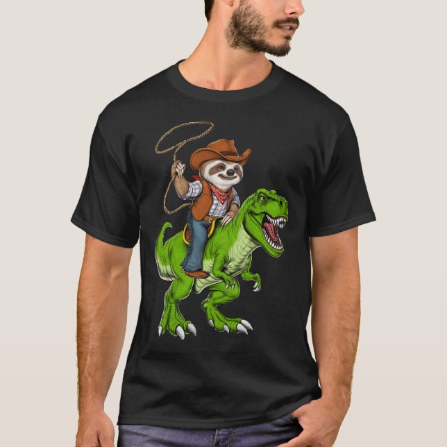 Camiseta Moto-Da-Lã Andando T-Rex Dinossauro (Frente)