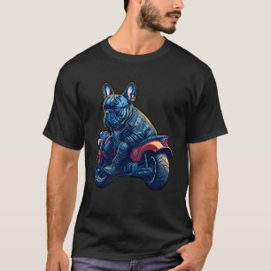 Camiseta Moto de Buldogue Francês Bonito no Natal