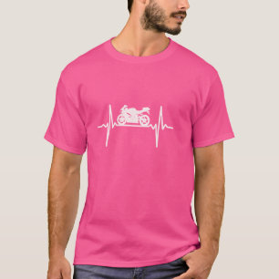 Camiseta Moto de Frequência do ECG Line Biker Heartbeat Mot