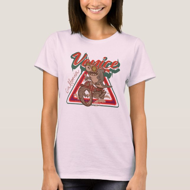 Camiseta Moto emblem-tubarão-crachá de Venice Beach (Frente)