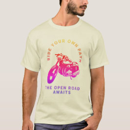 Camiseta Moto Estrada Aberta Siga Seu Próprio Cami