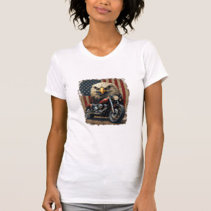 Camiseta Moto EUA Bandeira Retro Biker Chopper