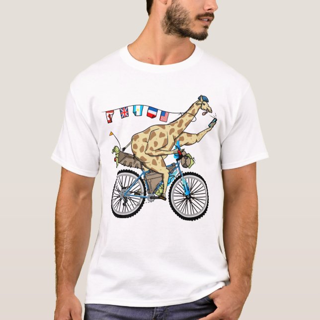 Camiseta Moto girafa engraçado (Frente)