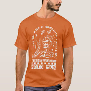 Camiseta Moto Mãe Esqueleto Rocker Punk Motoqueira Retro Gó