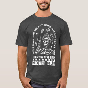Camiseta Moto Mãe Esqueleto Rocker Punk Motoqueira Retro Gó