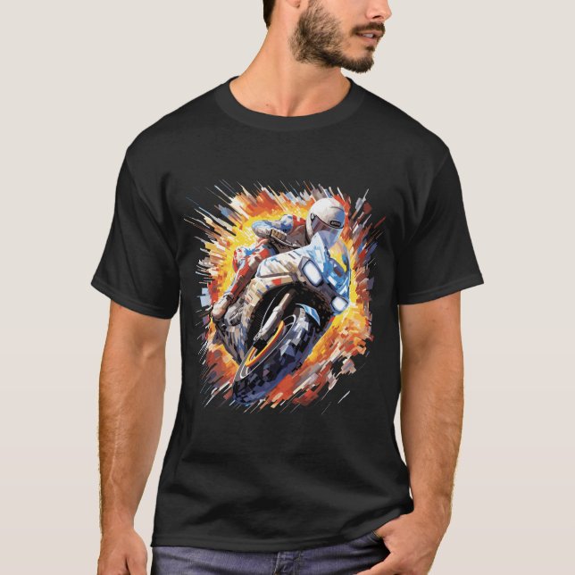 Camiseta Moto Racing Fast Speed Competition Abstrato (Frente)