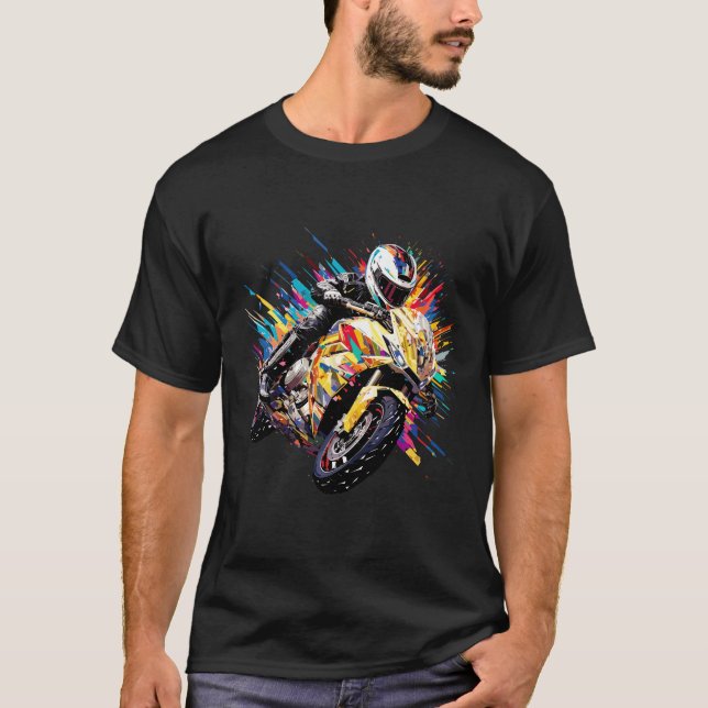 Camiseta Moto Racing Fast Speed Competition Abstrato (Frente)