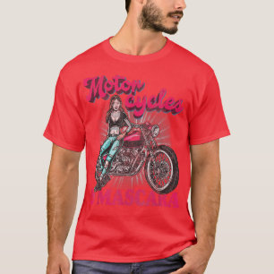 Camiseta Moto Rider Mulheres Motocicletas E Bique Máscara