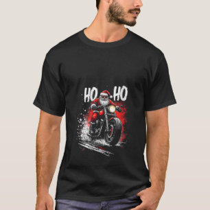 Camiseta Moto Womens Santa Claus V Pescoço