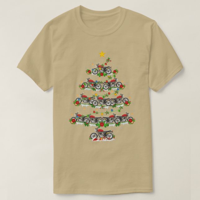 Camiseta Motobike Lover Xmas Correspondendo Papais noeis Mo (Frente do Design)