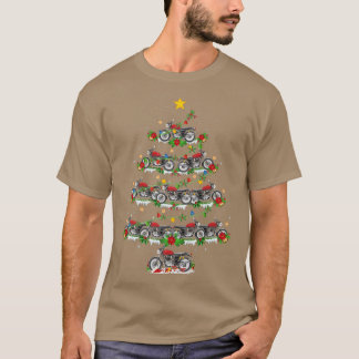 Camiseta Motobike Lover Xmas Correspondendo Papais noeis Mo