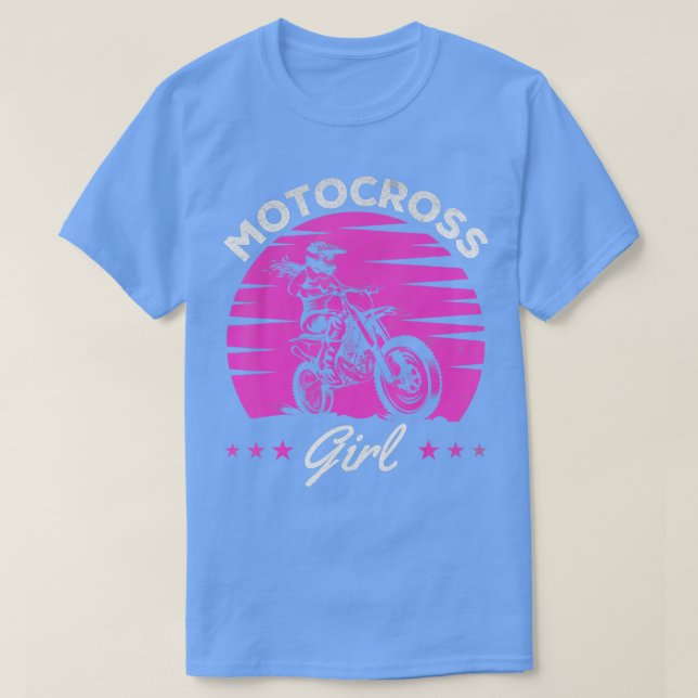 Camiseta Motoc De Supercruz Dirtbike Girl Enduro Off-Road (Frente do Design)