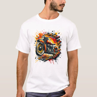 Camiseta Motocicleta 3D Buraco em uma Parede de Tijolos