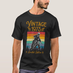 Camiseta Motocicleta 49º aniversário Homens Vintage 1973 Bi