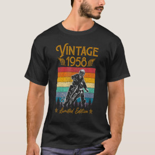 Camiseta Motocicleta 64. Aniversário Homens Vintage 1958 Bi