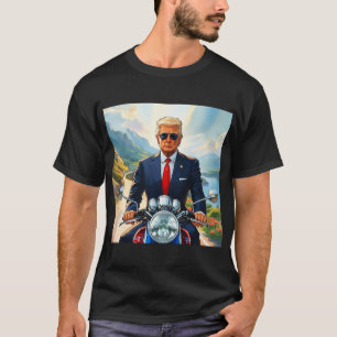 Camiseta Motocicleta ambulante em belas montanhas nos EUA