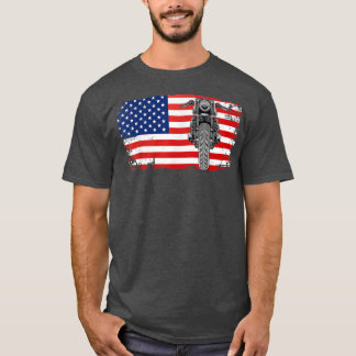Camiseta Motocicleta American Flag Biker 139