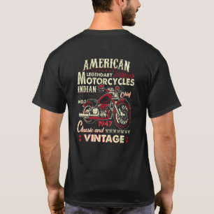 Camiseta Motocicleta Americana Vintage Retrô Indian Para Ve