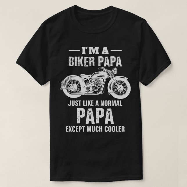 Camiseta Motocicleta Biker Papa Bike Pai Avô Gif (Frente do Design)