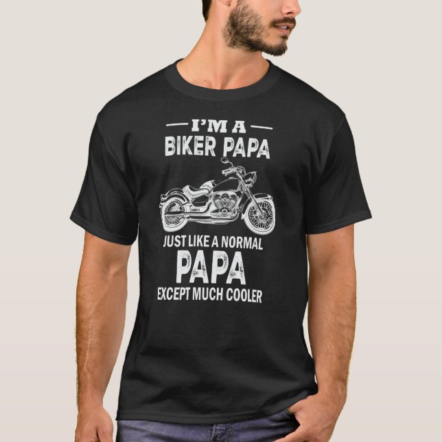 Camiseta Motocicleta Biker Papa Vovô Citação T-Shirt (Frente)
