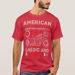 Camiseta Motocicleta Biker Vintage Homens Retro Americanos