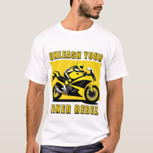 Camiseta Motocicleta de Corrida e Piloto