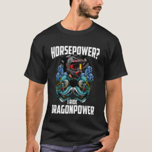 Camiseta Motocicleta Dragão Asiático Cavalos de Força Motoc