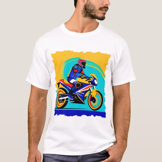 Camiseta Motocicleta em Ação (Frente)