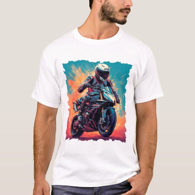 Camiseta Motocicleta em Ação (Frente)