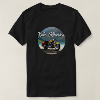 Camiseta Motocicleta estacionada perto do lago