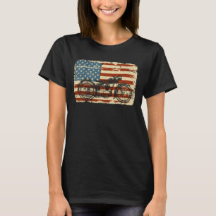 Camiseta Motocicleta EUA Bandeira patriótica vintage 4 de j