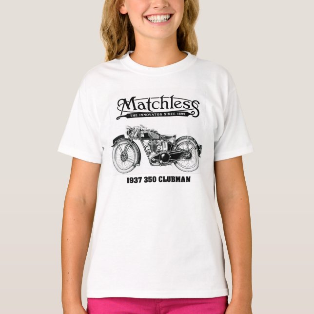 Camiseta Motocicleta incomparável retro de 1937 clássicos (Frente)
