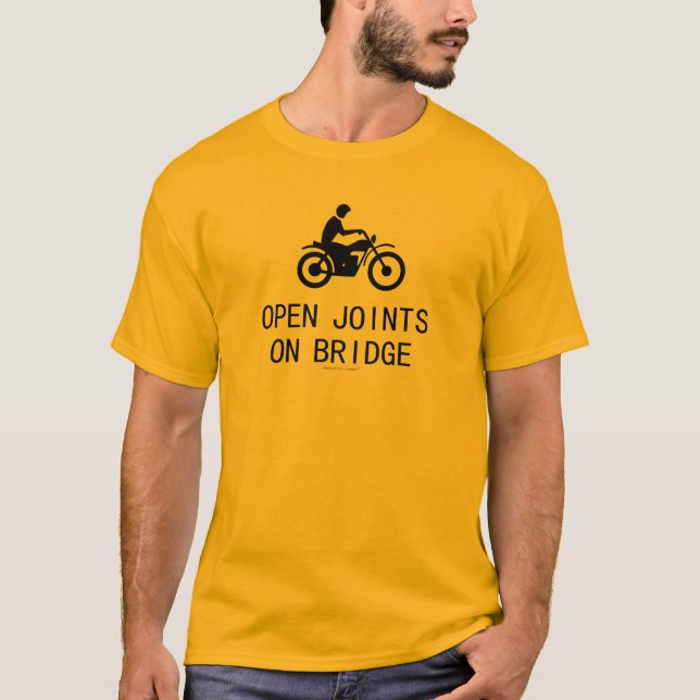 Camiseta Motocicleta - junções abertas na ponte (Frente)