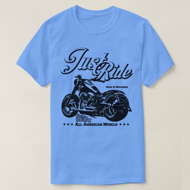 Camiseta Motocicleta Personalizada De Rapaz Gordo 1 (Frente do Design)