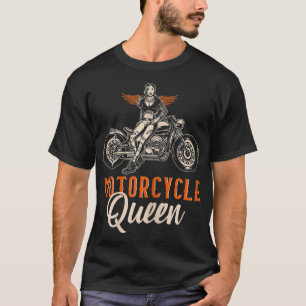 Camiseta Motocicleta Queen Biker Girl Vintage Motorbike Bik