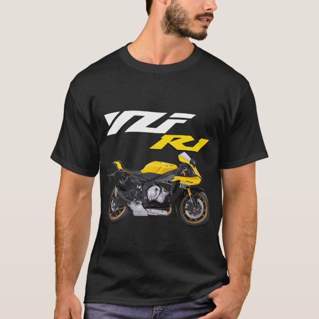 Camiseta Motocicleta R1 Amarelo (Frente)