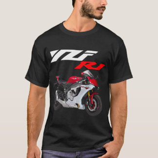 Camiseta Motocicleta R1 Vermelha e Branca