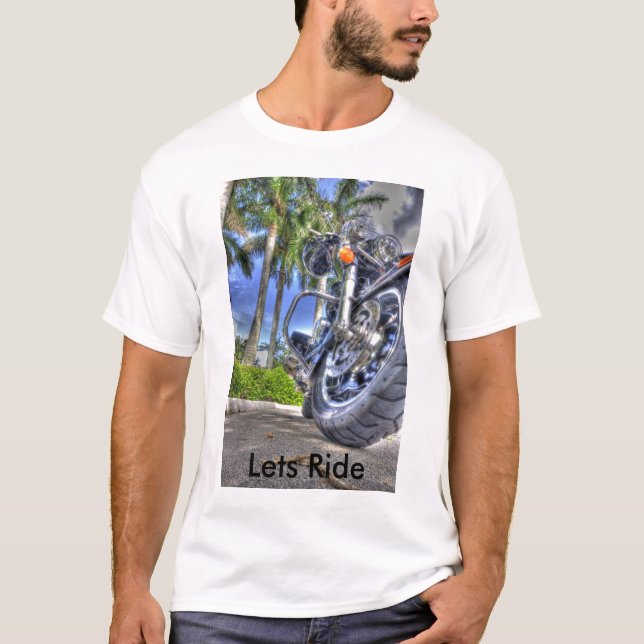 Camiseta Motocicleta tropical (Frente)