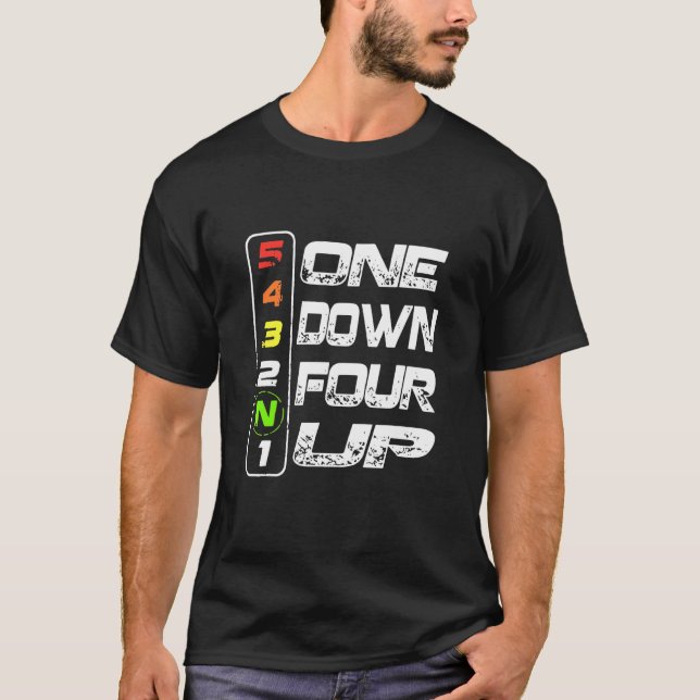 Camiseta Motocicleta Uma Para Cima Quatro Para Baixo (Frente)