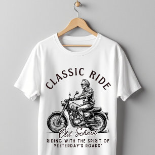 Camiseta Motocicleta Vintage Escola Antiga Clássica