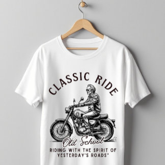 Camiseta Motocicleta Vintage Escola Antiga Clássica