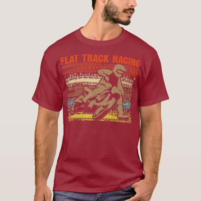Camiseta Motocicleta Vintage Flat Track Racer (Frente)