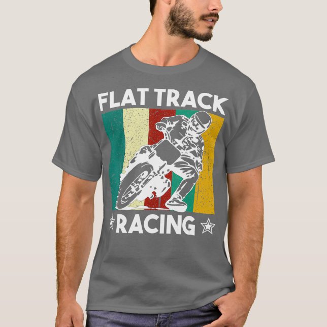 Camiseta Motocicleta Vintage Flat Track Racer (Frente)