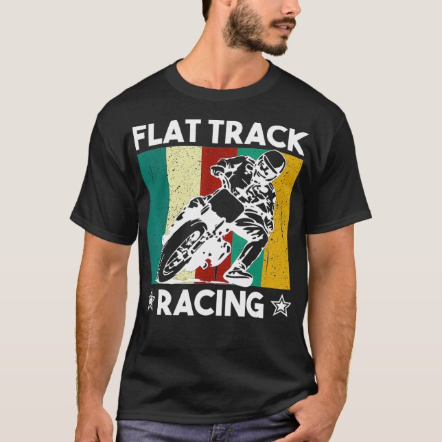 Camiseta Motocicleta Vintage Flat Track Racer (Frente)