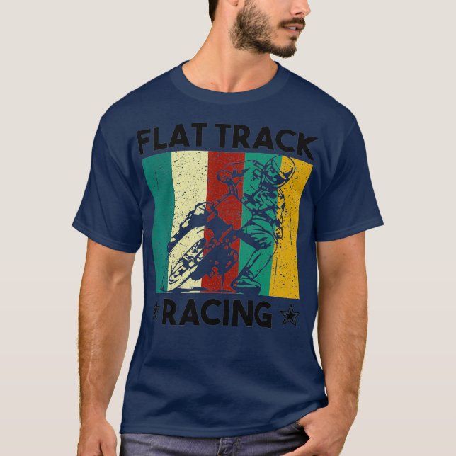 Camiseta Motocicleta Vintage Flat Track Racer (Frente)
