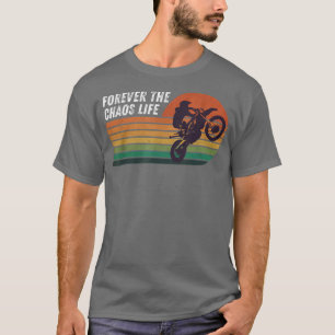 Camiseta Motocicleta Vintage Retro Para Sempre O Chaos Life
