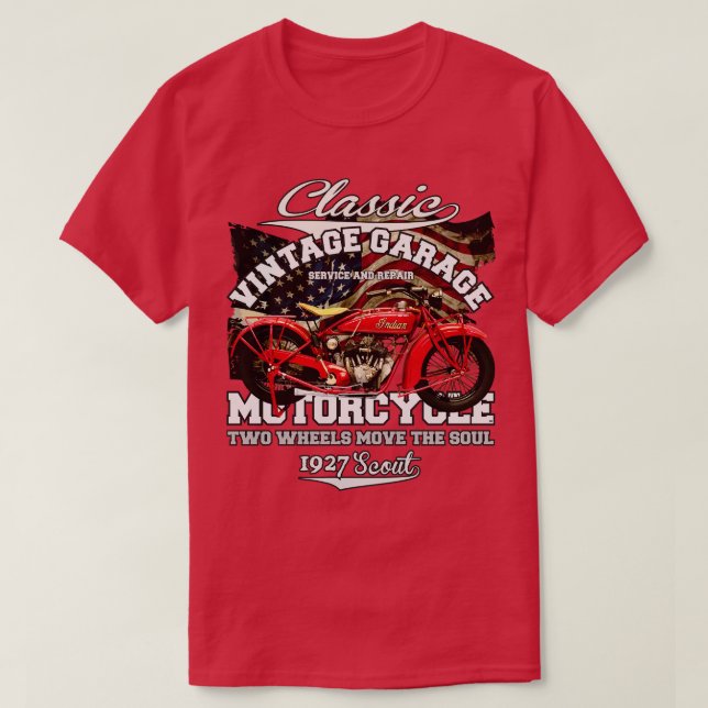 Camiseta Motocicleta Vintage Scout 1927 (Frente do Design)