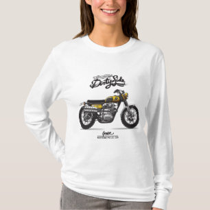 Camiseta Motocicleta Vintage Scrambler - Bike e de saia clá